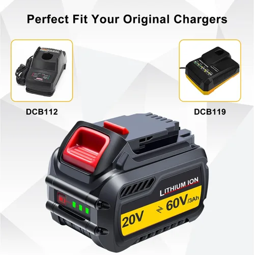 Vista 6 de DTK DCB609 - Repuesto para batería Dewalt de 60 V, DCB609 DCB606 DCB612 180Wh para baterías de 20 V 60 V, 2 paquetes