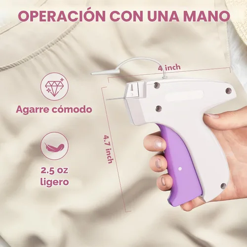 Vista 8 de Pistola de puntada para ropa, pistola de etiquetado, fijador rápido Blanco