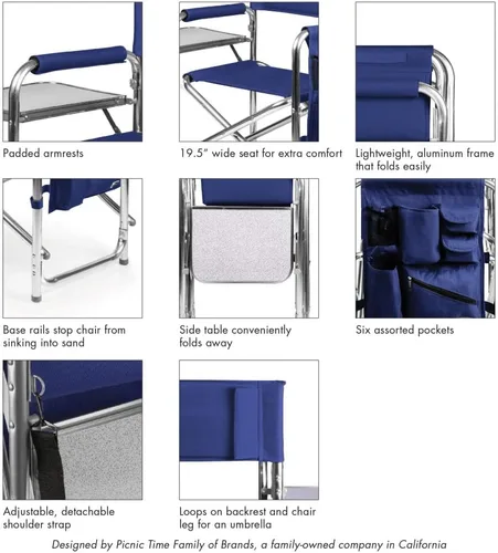 Vista 9 de NCAA silla deportiva, Azul, talla única
