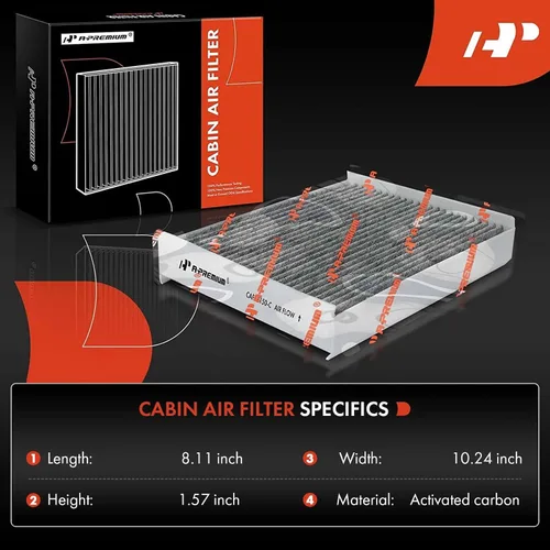 Vista 2 de A-Premium Filtro de aire de cabina de 3 piezas con carbón activado compatible con Ford y Lincoln - F-150 (15-22), F-250 F-350 F-450 Super Duty