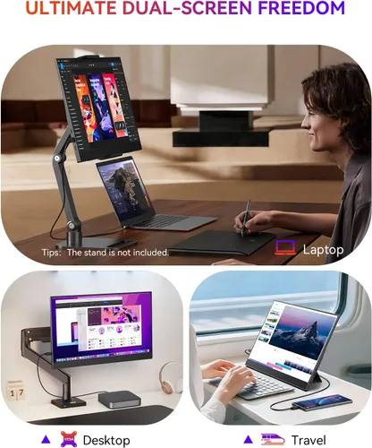 Vista 7 de UPERFECT Monitor portátil, 15.6" 125% sRGB ultra delgado pantalla IPS