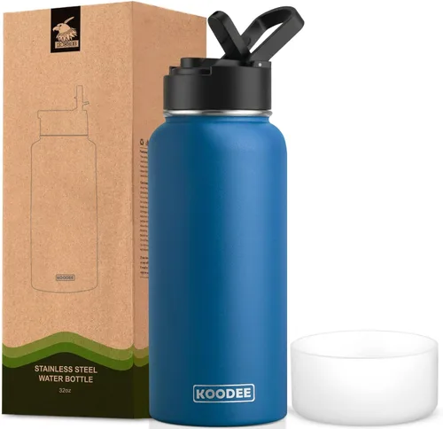 Vista 43 de koodee Botella de agua para niños, botella de agua de acero inoxidable de 12 onzas con aislamiento al vacío para la escuela, botella de agua de boca