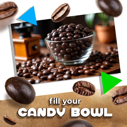 Vista 7 de Granos de café expreso cubiertos de chocolate oscuro, caramelo de café, bolsa de 1 libra Frijoles arábica, snack de oficina