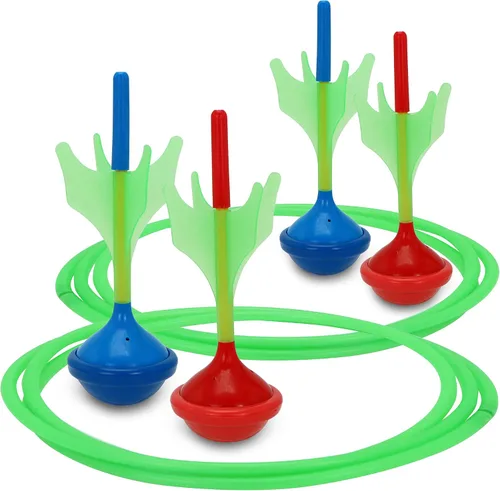 Vista 9 de JOYIN Juego de dardos de césped para niños y adultos, juegos de césped que brillan en la oscuridad al aire libre para adultos y familia, juego