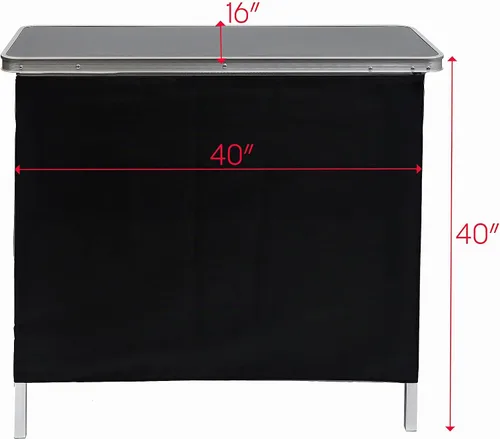 Vista 3 de Trademark Innovations Mesa alta de bar portátil, Aluminio, Negro