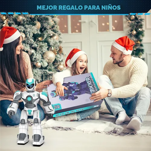 Vista 7 de VATOS - Robot a control remoto para niños extra grande, juguete RC programable de 15.4" con canto, baile, detección de gestos y control de voz
