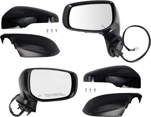 Vista 62 de TRQ Conjunto de 2 piezas de espejo lateral para conductor y pasajero, ajuste eléctrico, sin calefacción, sin memoria, color negro, compatible