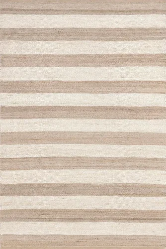 Vista 8 de Tapete NuLoom Alisia de yute, con diseño de rayas, 2' 6" x 8', blanco mate Alisia Blanquecino