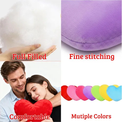 Vista 6 de Almohada de corazón personalizada con relleno, almohadas personalizadas en forma de corazón con nombre de foto como almohadas de San Valentín