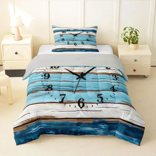 Vista 9 de Erosebridal Juego de edredón de ancla náutica, juego de ropa de cama con brújula oceánica, tamaño individual para niños, adolescentes y adultos