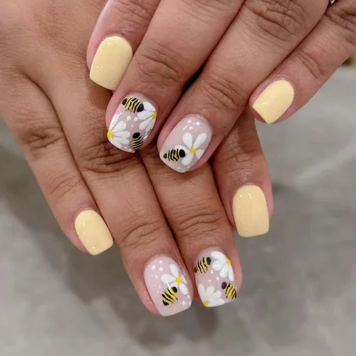 Vista 41 de Uñas Postizas Cuadradas Cortas con Diseños de Lazo 3D, Uñas Postizas de Leopardo con Punta Francesa, Uñas Adhesivas Brillantes, Uñas Acrílicas Nude