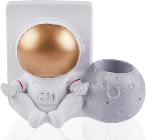 Vista 9 de Soporte de teléfono celular astronauta creativo Spaceman para adornos de escritorio, pierna pateada