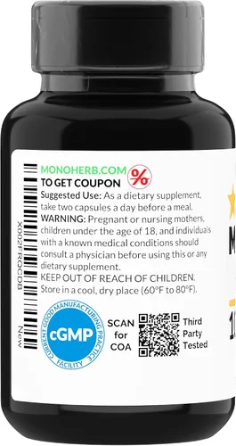 Vista 3 de MONOHERB Manjistha 1000 mg - 90 Cápsulas Vegetarianas - Extracto de raíz de Manjistha Supremo - Rubia Cordifolia