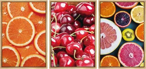 Vista 135 de wall26 Lienzo enmarcado para pared, juego de arte de hierbas, verduras y condimentos en madera, alimentos, fotografía cultural, realismo, paisaje