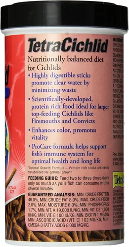 Vista 2 de TetraCichlid Palitos Flotantes para Cíclidos 5.65 Onzas, Dieta Nutricionalmente Equilibrada