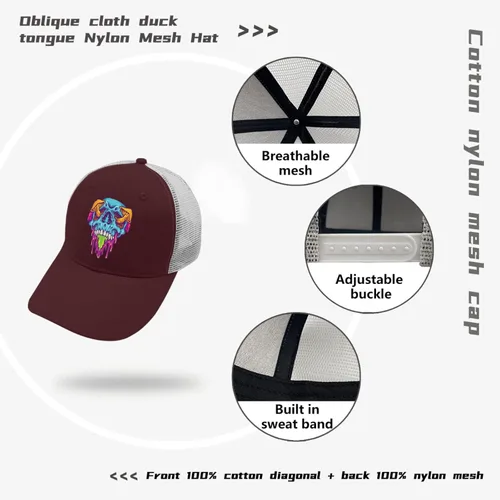Vista 7 de devor Hat Psychedelic Skull Magic Mushroom Baseball Cap, Funny Dad Hats for Women