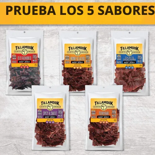Vista 3 de Tillamook Country Smoker Carne Seca de Res Ahumada con Madera Dura Real, Glaseada con Miel, 10 Onzas