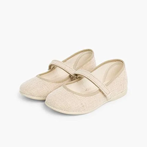Vista 4 de Mary Janes de lino Riptape para niñas