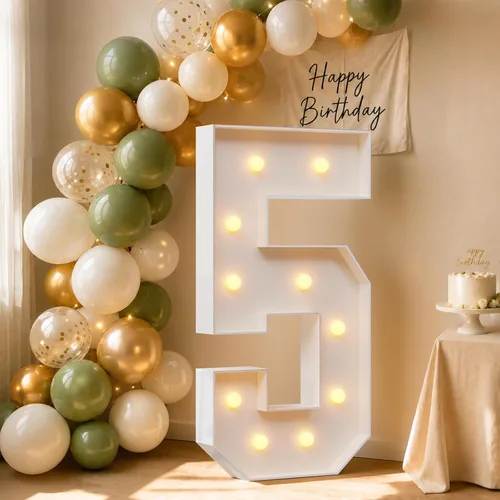 Vista 18 de imprsv Número de marquesina de 4 pies, números de mosaico para globos, marco de globos de mosaico, globo número 0 para decoración de cumpleaños 30