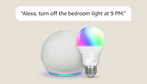 Vista 8 de Echo Dot con bombilla inteligente de color Amazon Basics