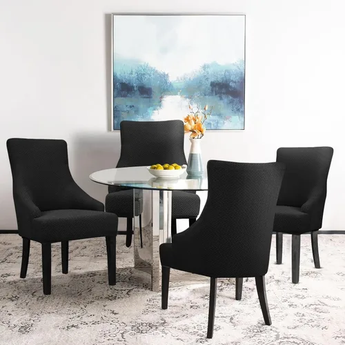 Vista 6 de Lellen Funda elástica de terciopelo para silla con respaldo de ala, funda protectora reutilizable para comedor, banquete, decoración del hogar, etc.
