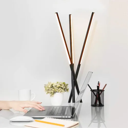 Vista 3 de Brightech Stix - Lámpara de pie LED con trípode para sala de estar, lámpara de pie moderna regulable, con 3 luces para dormitorio, iluminación Negro