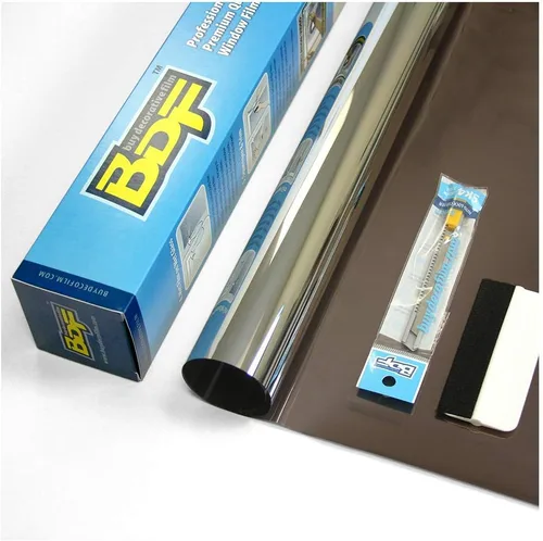 Vista 2 de Película autoadhesiva BDF PRBR para ventanas de calidad superior, ofrece control de temperatura y privacidad durante el día, color bronce