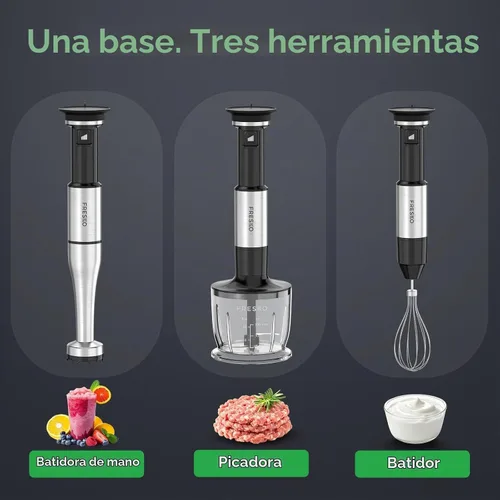 Vista 6 de FRESKO Mezcladores de inmersión de mano, disparador de velocidad variable Plateado negro