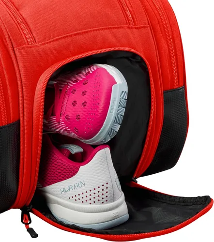 Vista 6 de WILSON Tour Padel Bag - Capacidad para hasta 6 paletas, rojo/negro