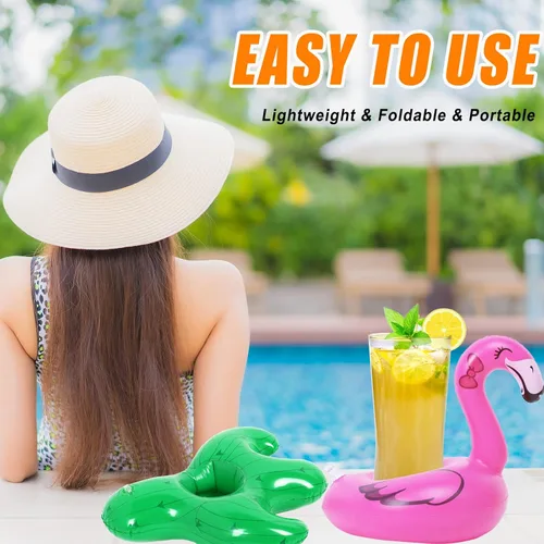 Vista 3 de Soporte inflable para bebidas, paquete de 25 flotadores, varios diseños, flotadores, portavasos para bebidas para despedida de soltera, fiesta