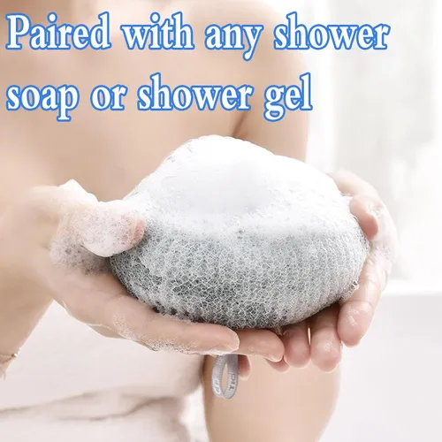 Vista 6 de 4 cepillos de ducha exfoliantes, cepillo de limpieza de esponja de baño súper suave, cepillo de limpieza de esponja de baño exfoliante para masaje