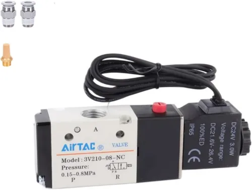 Vista 10 de Válvula solenoide AirTAC Airvexalon DC12V 4V410-15 1/2"PT neumática de aire, 2 posiciones, 5 vías, eléctrica de bobina simple operada por piloto