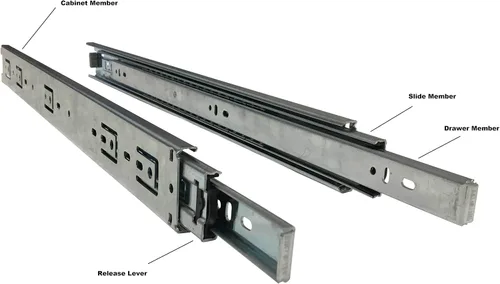 Vista 2 de Correderas Firgelli Automations, guías para cajones de extensión completa, capacidad de 400 libras