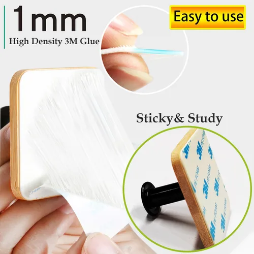 Vista 6 de Ganchos de pared autoadhesivos para colgar resistentes, pequeños ganchos decorativos adhesivos, sin clavos, 4 ganchos de utilidad lindos ganchos