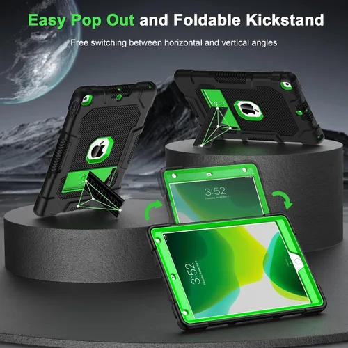 Vista 4 de TIMISM Funda para iPad de 9ª/8ª/7ª generación (2021/2020/2019), resistente grado militar, a prueba de golpes, resistente, funda protectora de 10.2