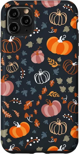 Vista 13 de Funda para iPhone 14 Pro Max Otoño Hojas Caídas Calabaza Cosecha de Especias Feliz Oto