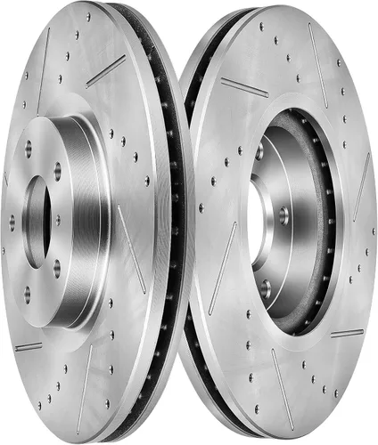Vista 23 de SCITOO Rotores de freno trasero para Honda para CR-V 2002-2004 Frenos de disco perforados y ranurados Rotores de reemplazo: 31304 Brakes Kit Fit