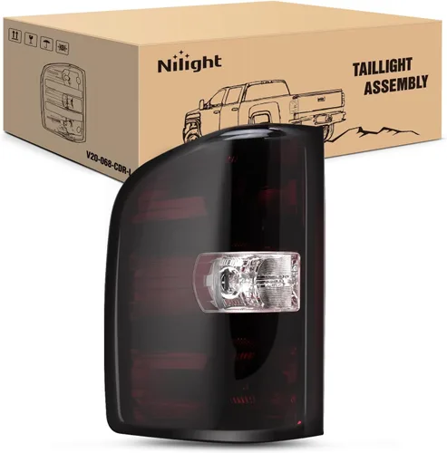 Vista 9 de Nilight Conjunto de faros para 2007 2008 2009 2010 2011 2012 2013 Silverado 1500 2007-2014 Silverado 2500HD 3500HD Faros de repuesto Carcasa negra