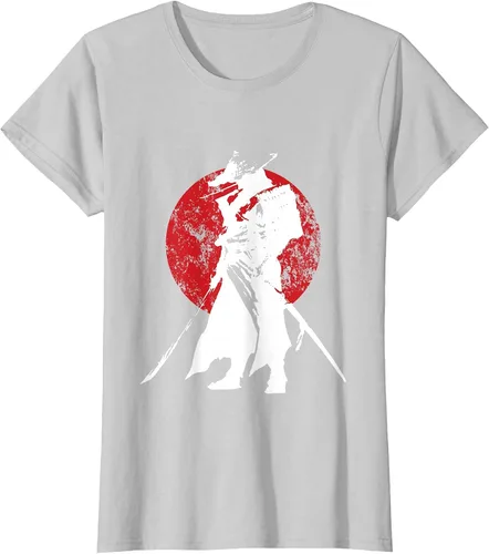 Vista 40 de Vintage Japanese Samurai Retro Bushido Warrior Japan Sword T-Shirt Asphalt Grey