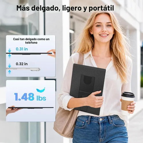Vista 8 de Monitor portátil de 16.1 pulgadas para laptop, 1200P FHD, extensor de pantalla ultrafino horizontal vertical con soporte desmontable giratorio