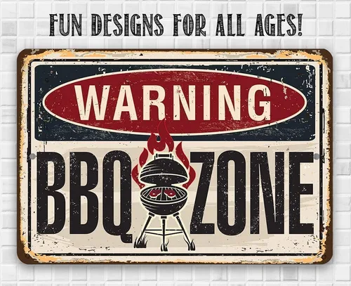 Vista 9 de Letreros de metal duradero para uso en interiores y exteriores, letreros y decoración de barbacoa, decoración y regalo de gran parrilla y barbacoa
