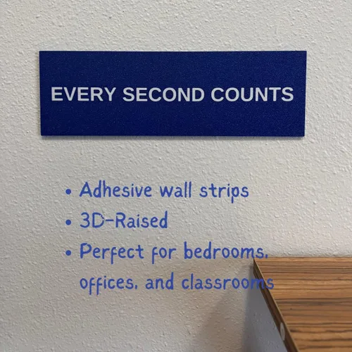 Vista 2 de Letrero de pared con texto en inglés «Every Second Counts», decoración inspiradora de cocina, 9.25 x 3 pulgadas, fabricado en Estados Unidos