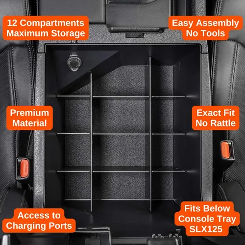 Vista 4 de Vehicle OCD - Divisor de consola central y organizador de bandejas para Toyota Tundra (2014-2021) - Fabricado en Estados Unidos