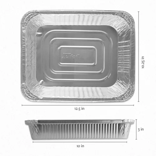 Vista 3 de PLASTICPRO Bandejas desechables de papel de aluminio 9 x 13, tamaño medio profundo, para hornear - Utensilios de cocina perfectos para hornear