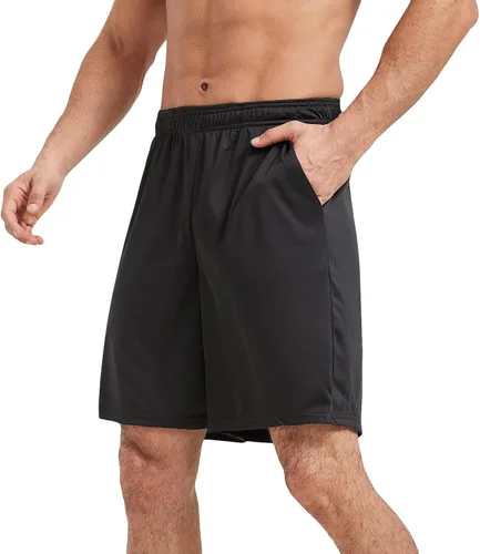 Vista 2 de Paquete de 5 pantalones cortos deportivos para hombre con bolsillos, secado rápido, pantalones cortos de entrenamiento para correr para hombre