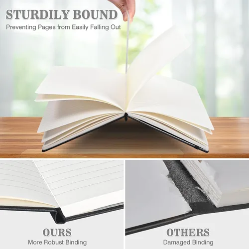 Vista 3 de 6 paquetes de cuadernos de diario para el trabajo con 6 bolígrafos, cuaderno de tapa dura A5, cuadernos de negocios al por mayor, cuaderno rayado