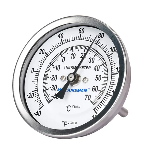 Vista 3 de MEASUREMAN Olla Completamente de Acero Inoxidable, Hervidor, Termómetro de Dial Bimetálico para Elaboración, Dial de 3 Pulgadas, Vástago de 2-1/2