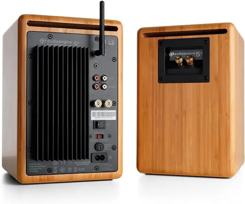 Vista 2 de Audioengine Altavoces inalámbricos A5+ para estantería - Altavoces Bambú
