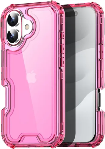 Vista 14 de AICase para iPhone 17 Transparente, Resistente Duradera de 3 Capas de Cristal Transparente [No amarillea]