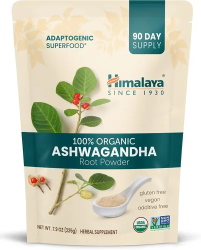Vista 9 de Himalaya Polvo de Ashwagandha orgánico, suministro para 45 días, apoyo suprarrenal a base de hierbas para aliviar el estrés, apoyo energético